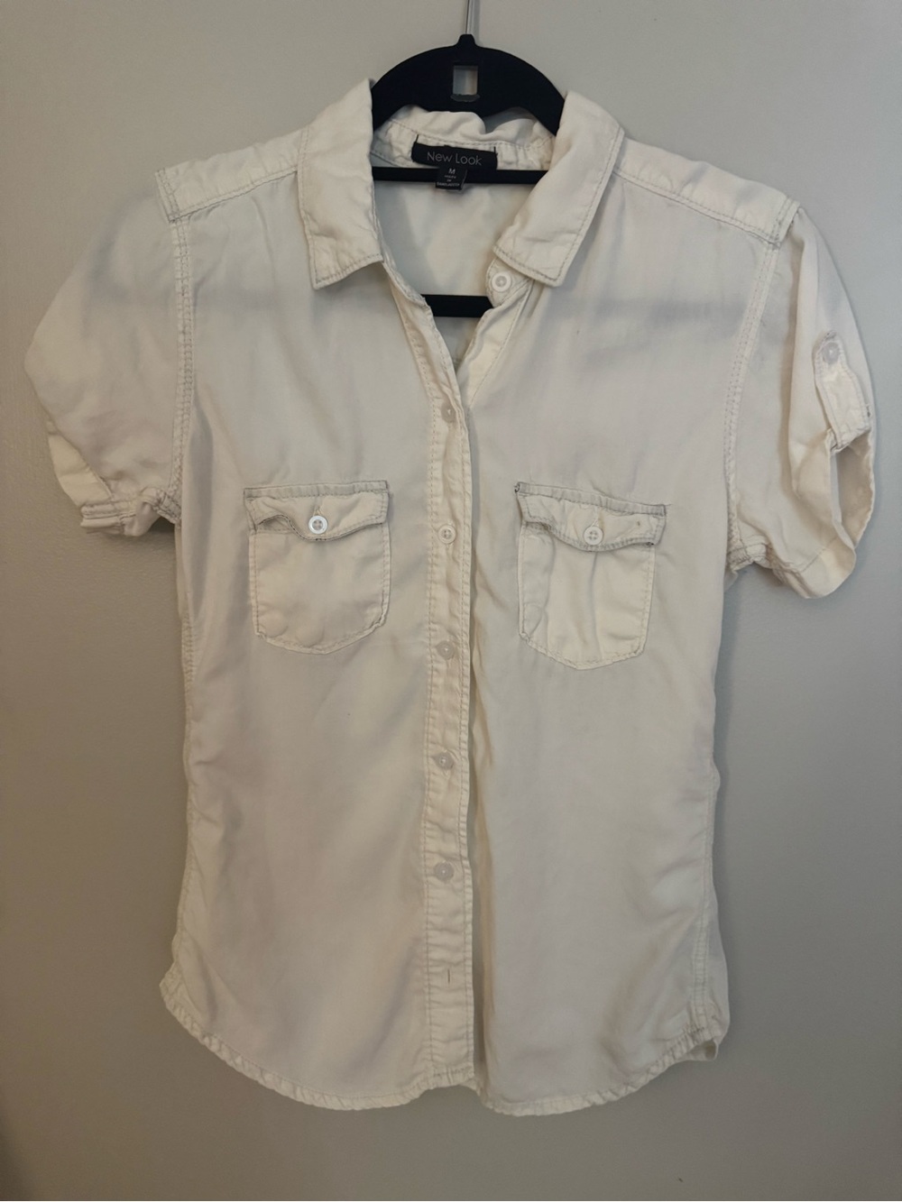 New Look White Short Sleeve Button-Up Shirt
